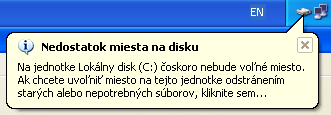 Málo miesta na disku - Windows XP 1