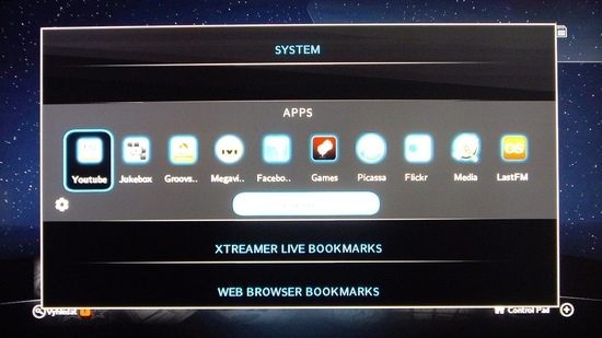 Xtreamer Sidewinder 2 - aplikácie